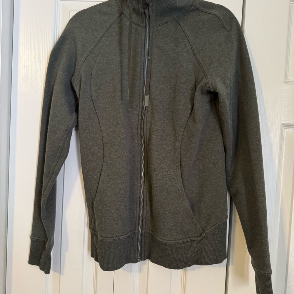 Lululemon Green Knit Full Zip-Up Jacket, Size 6